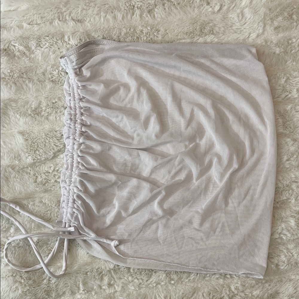 Drawstring Mini Skirt Coverup